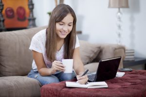 shutterstock woman working at home