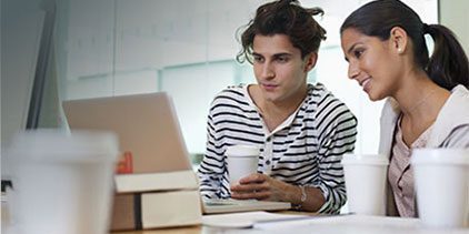 Students at a laptop