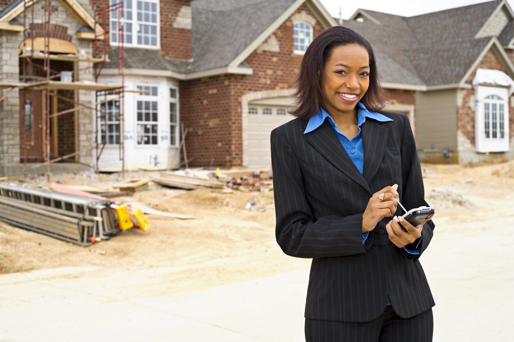 Female surveyor on site