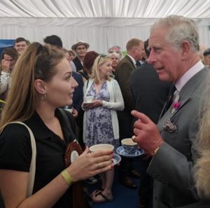 Georgia talking to HRH, Prince of Wales