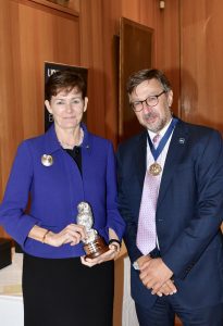 Alison with John Gellatly and her award