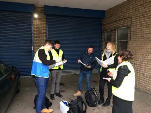 Daniel with graduates on site in Watford