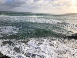 A calming image of waves in the sea