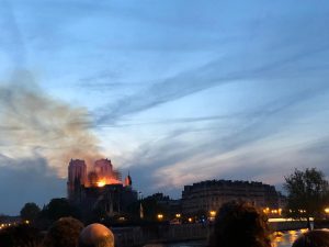 Notre-Dame ablaze with firefighters trying to douse it