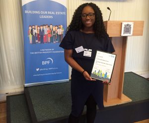 Sarah with her award