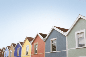Brightly coloured houses