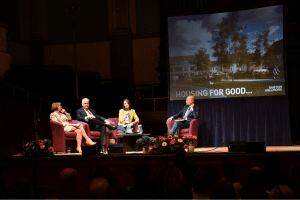 Taking questions at our centenary Housing for Good event