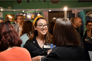 Guests networking after the talks