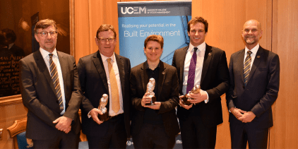 The UCEM Property 2019 Award winners with UCEM Chairman, John Gellatly, and UCEM Principal, Ashley Wheaton