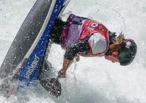 Ottilie competing in the water