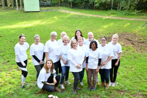 The volunteering group pose for a photo