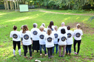 The volunteering group pose for a photo