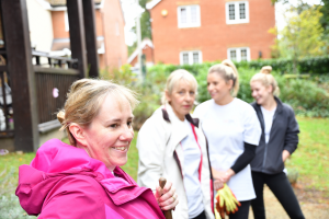 Some of the volunteers taking a breather