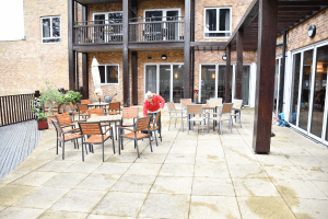 The completed patio at Cedar Court
