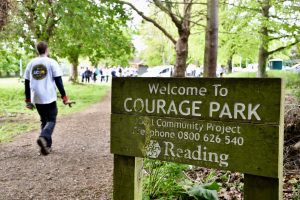 Courage Park sign