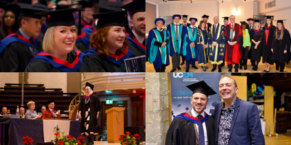 Collage of photos from the December 2019 UCEM Graduation