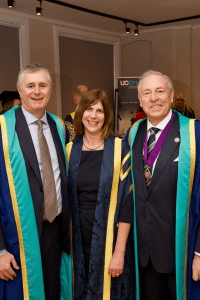 New Honorary Fellows, Adam Marks and Graham Chase, with UCEM Deputy Principal, Jane Fawkes