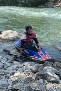 Ottilie sat in her kayak