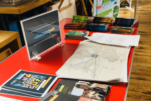 Information leaflets about sustainable transport at the Science Fair