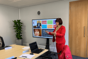 Prof Dr Irene Carnietto de Oliveira from UNIOESTE, Brazil, presenting at the Sustainable Futures workshop