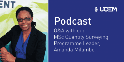 MSc Quantity Surveying podcast graphic