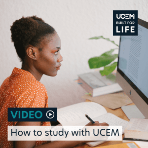 How to study with UCEM video Instagram graphic