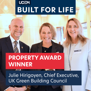 Julie winning the Property Award