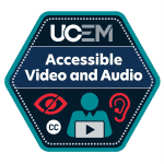 Accessible video and audio badge