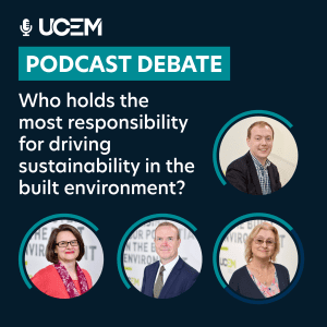 Sustainability debate podcast Instagram graphic