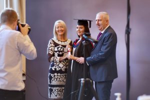 A graduand has her photo taken