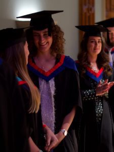 Graduands waiting to be called onto the stage