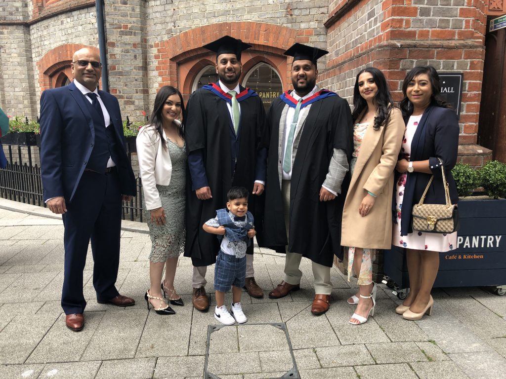 The Solanki family at Hemant's and Vijay's Graduation